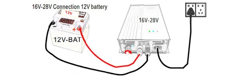 Schéma général pour la connexion de la batterie à l'onduleur storage MPPT 500W-600W 12v