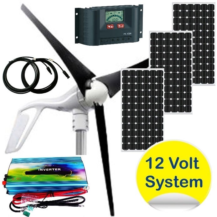 Kit hybride éolien et solaire 12V/230V 750W