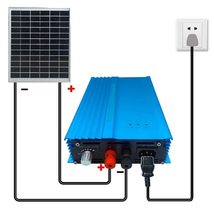 Onduleur connecté au réseau solaire MPPT, puissance de décharge de batterie  réglable, 500W, 12V, 24V, 48V