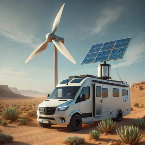 Une éolienne domestique sur un Van